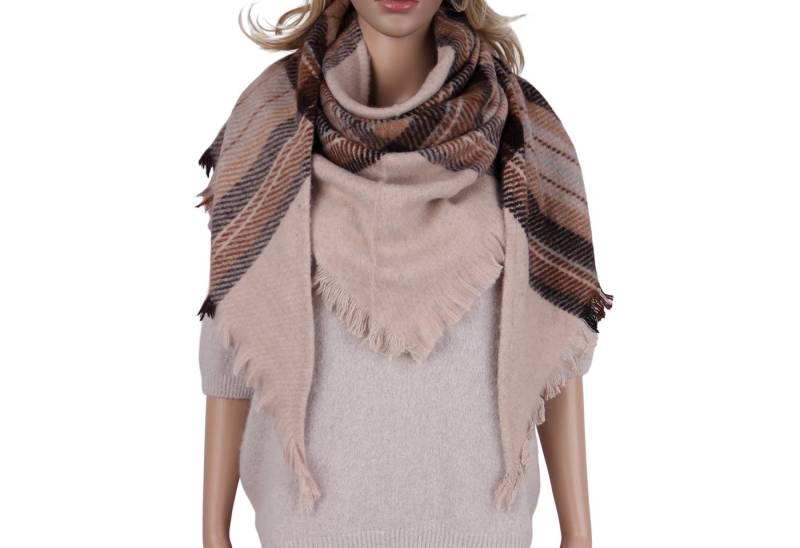 MIRROSI Dreieckstuch kuschliger und warmer Dreiecksschal Kariert Karo, (Kariert Muster, Neue Kollektion Herbst/Winter 2025), Trendiges Karo-Design, wärmend & weich XXL ca. 95x200cm von MIRROSI
