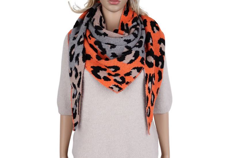 MIRROSI Dreieckstuch kuschliger und warmer Dreiecksschal Made in Italy, (Leo Muster, Neue Kollektion Herbst/Winter 2025), Trendiges LEO-Design, wärmend & weich ca. 75x180cm von MIRROSI