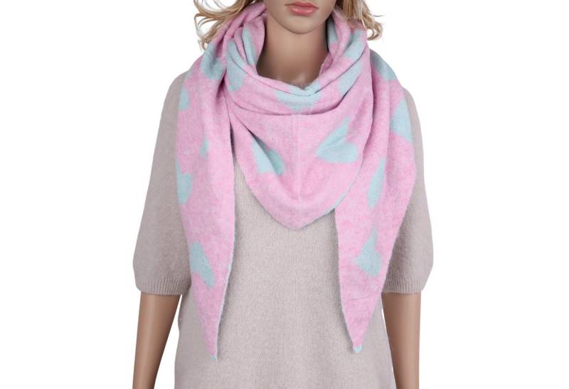 MIRROSI Dreieckstuch kuschliger und warmer Dreiecksschal ca.180x70 cm, (ca. 210 Gramm, Neue Kollektion Herbst/Winter 2025), Trendiges Herzen-Design, wärmend & weich von MIRROSI