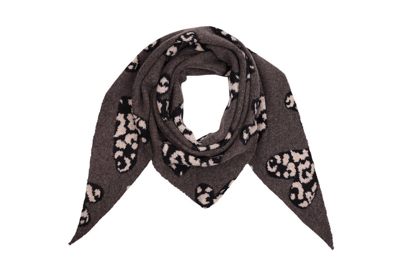 MIRROSI Dreieckstuch kuschliger und warmer Dreiecksschal ca.190x75 cm, (Leo Muster, Neue Kollektion Herbst/Winter 2025), Trendiges LEO-Herz Design, wärmend & weich von MIRROSI