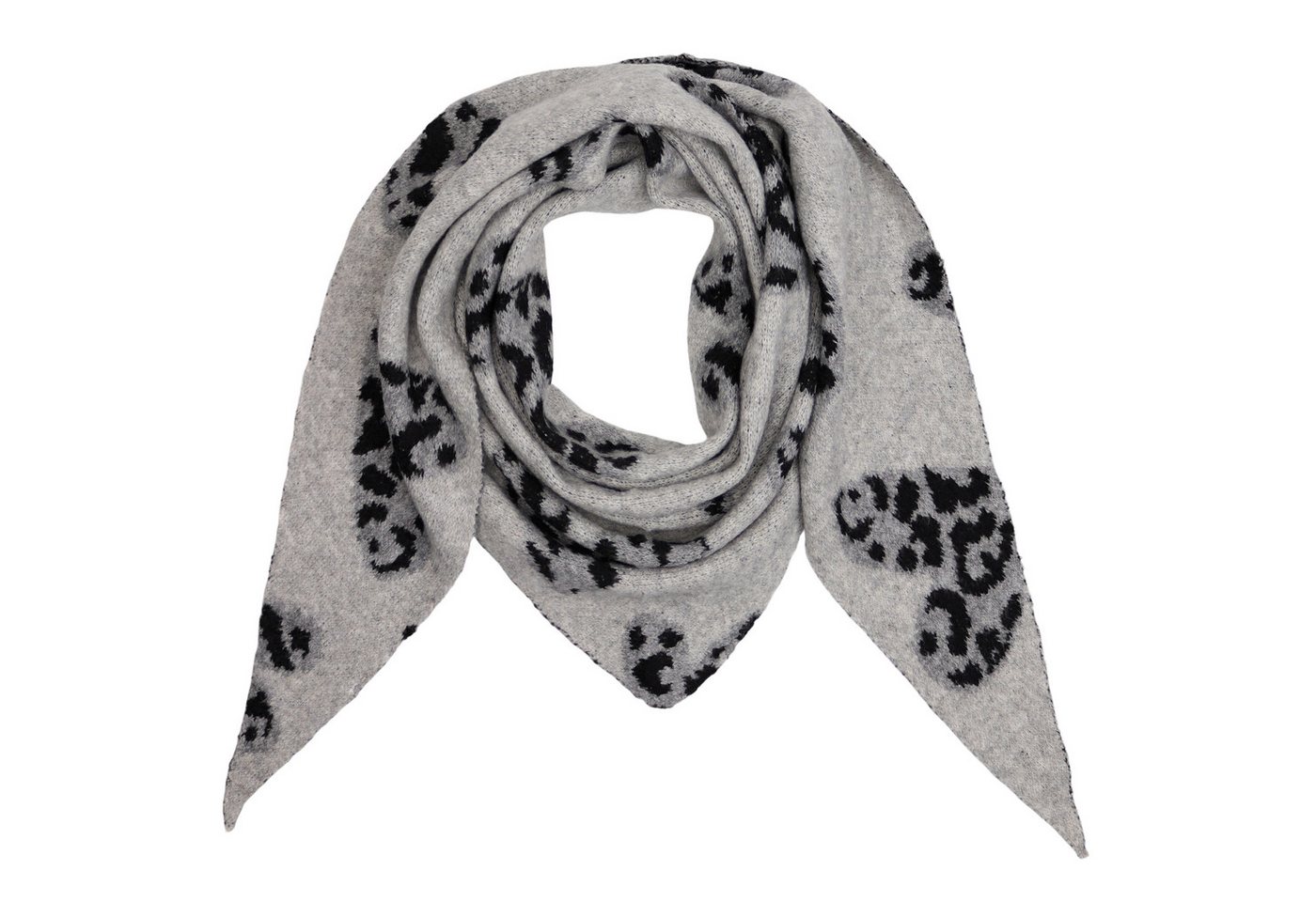 MIRROSI Dreieckstuch kuschliger und warmer Dreiecksschal ca.190x75 cm, (Leo Muster, Neue Kollektion Herbst/Winter 2025), Trendiges LEO-Herz Design, wärmend & weich von MIRROSI