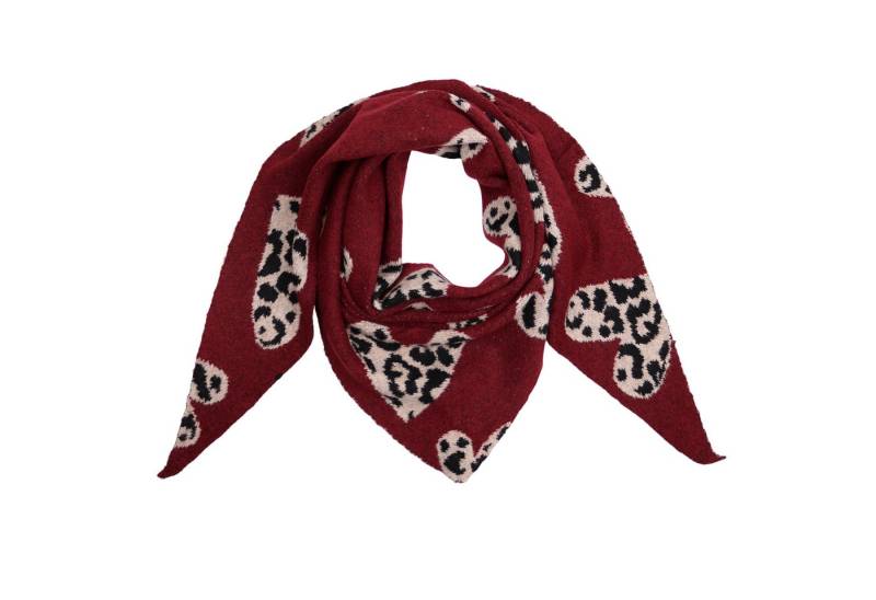 MIRROSI Dreieckstuch kuschliger und warmer Dreiecksschal ca.190x75 cm, (Leo Muster, Neue Kollektion Herbst/Winter 2025), Trendiges LEO-Herz Design, wärmend & weich von MIRROSI