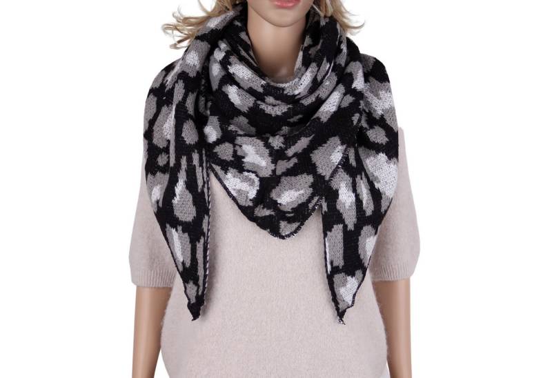 MIRROSI Dreieckstuch kuschliger und warmer Dreiecksschal ca.190x80 cm, Leo Muster, (Leopard Muster), Trendiges Animal-Design, wärmend & weich von MIRROSI