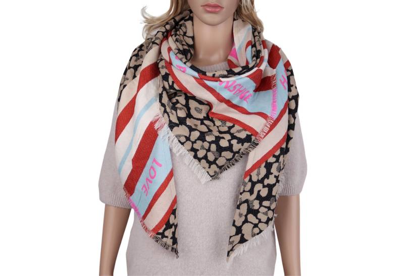 MIRROSI Dreieckstuch weicher und warmer XXL Dreiecksschal ca.190x95 cm, (ca.200 Gramm, Neue Kollektion Herbst/Winter 2025), Trendiges LOVE-Design, wärmend & weich von MIRROSI