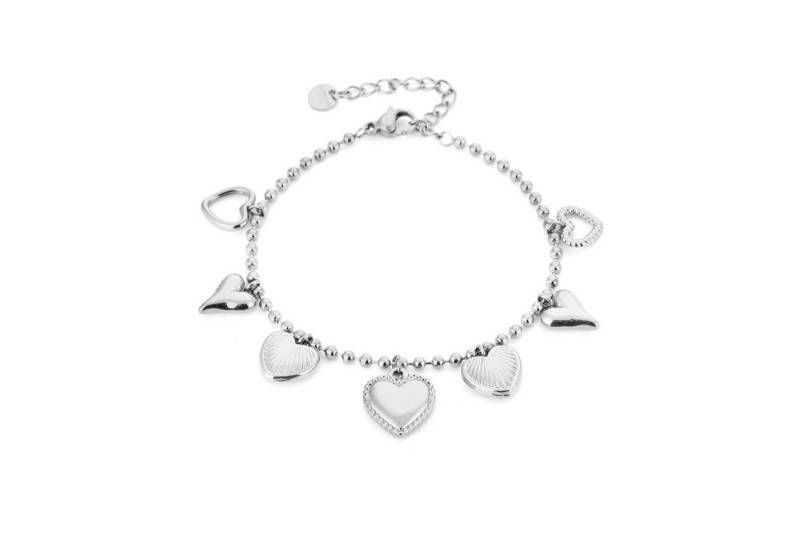 MIRROSI Edelstahlarmband Damen Armband mit Herzchen 16+3cm Lang, Herz Herzchen von MIRROSI