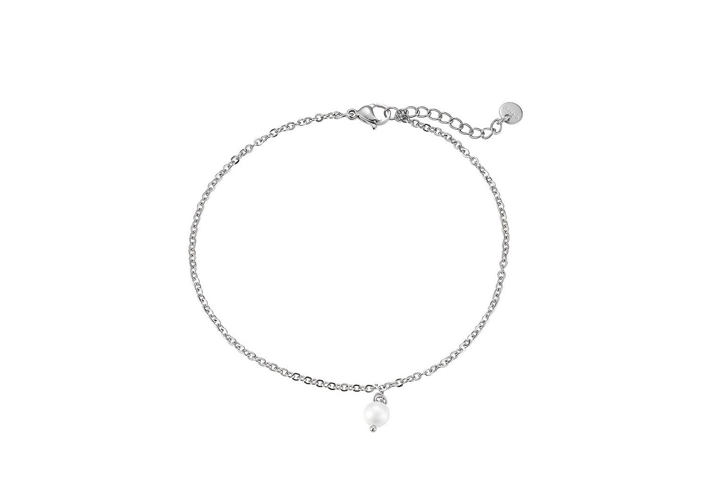 MIRROSI Edelstahlarmband Damen Armband vergoldet Perlen 17+3cm Lang, mit einem charmanten Perlenanhänger veredelt von MIRROSI