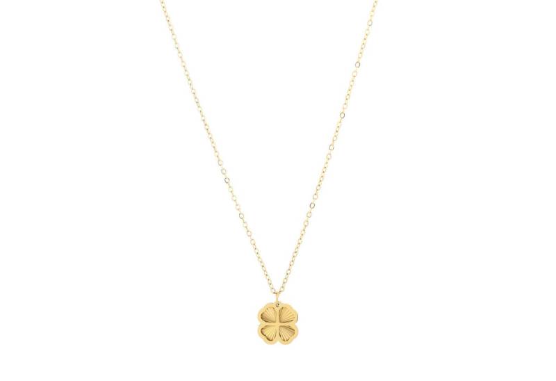 MIRROSI Edelstahlkette Damen Halskette Goldene oder silberne Farben 40+5cm Lang, Herzchen Herz Glücksblatt von MIRROSI