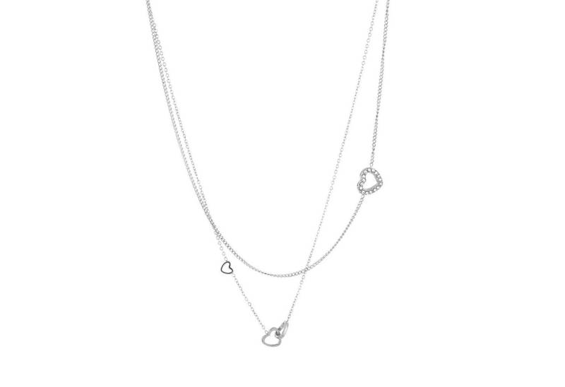 MIRROSI Edelstahlkette Damen Halskette Goldene oder silberne Farben 40+5cm Lang, Herzchen Herz Glücksblatt von MIRROSI