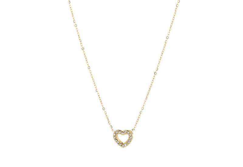 MIRROSI Edelstahlkette Damen Halskette Goldene oder silberne Farben 40+5cm Lang, Herzchen Herz Glücksblatt von MIRROSI