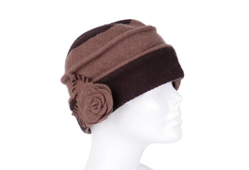 MIRROSI Filzhut Damen Wollfilzhut Wollhut mit Blumen 100% Schurwolle von MIRROSI