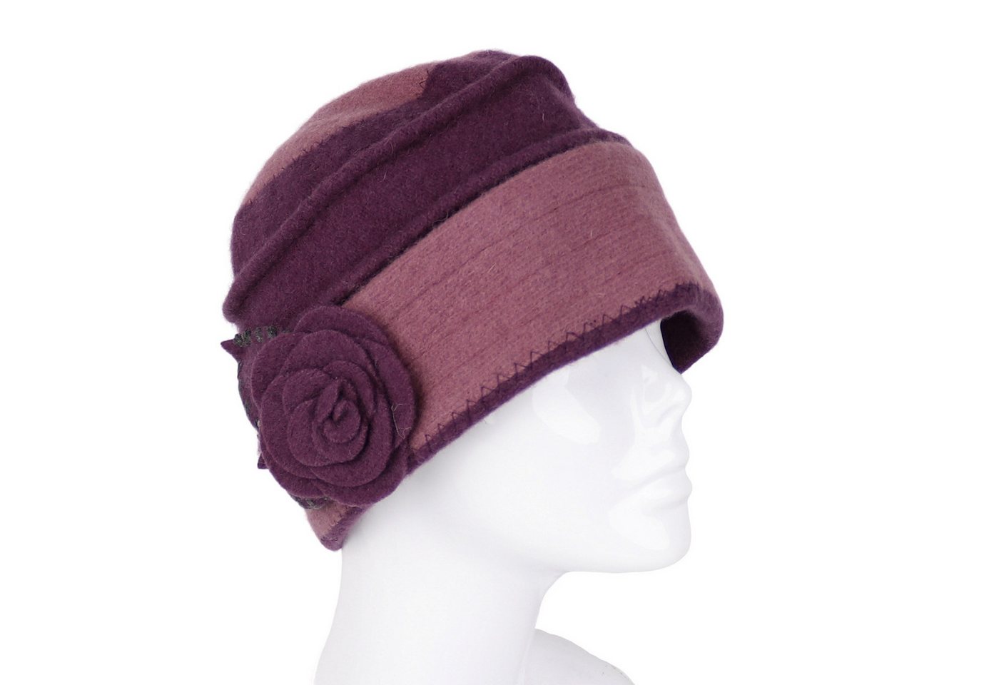 MIRROSI Filzhut Damen Wollfilzhut Wollhut mit Blumen 100% Schurwolle von MIRROSI