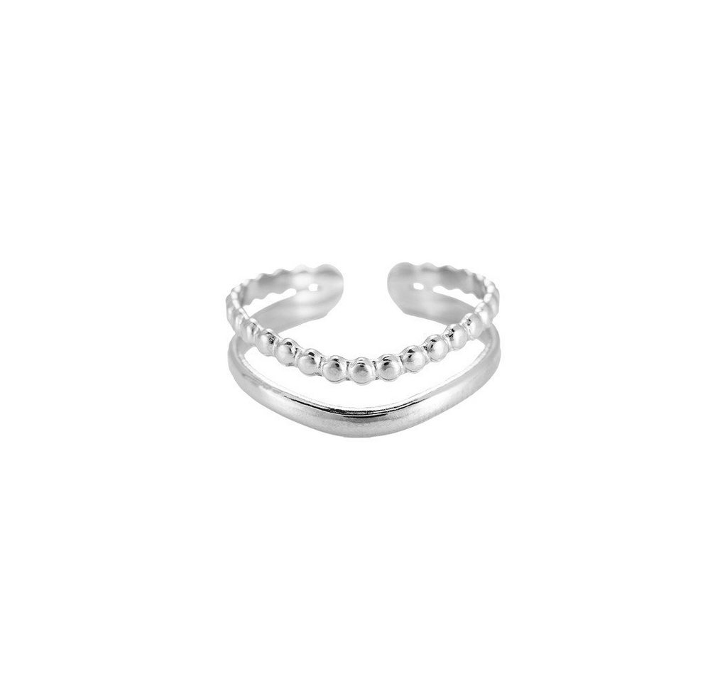 MIRROSI Fingerring Damen Ring Edelstahl offene Ringschiene ONESIZE von MIRROSI