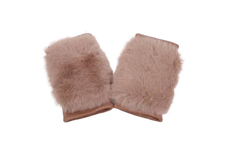 MIRROSI Fleecehandschuhe Damen Fingerlosen Handschuhe aus Kunst-Teddyfell aus kuscheligem Kunst-Teddyfell von MIRROSI