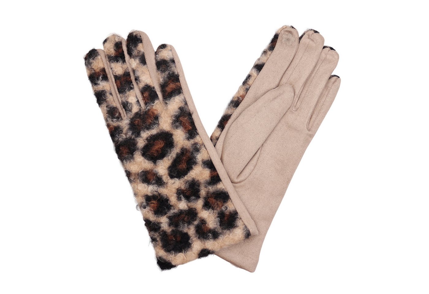 MIRROSI Fleecehandschuhe Damen Touchscreen Handschuhe gefüttert Warm ONESIZE (Leopard Leo Muster) aus Stoff sehr weich und warm ideal für Herbst oder Winter von MIRROSI