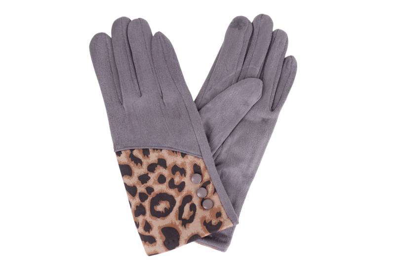 MIRROSI Fleecehandschuhe Damen Touchscreen Handschuhe gefüttert Warm ONESIZE (Leopard Leo Muster) aus Stoff sehr weich und warm ideal für Herbst oder Winter von MIRROSI