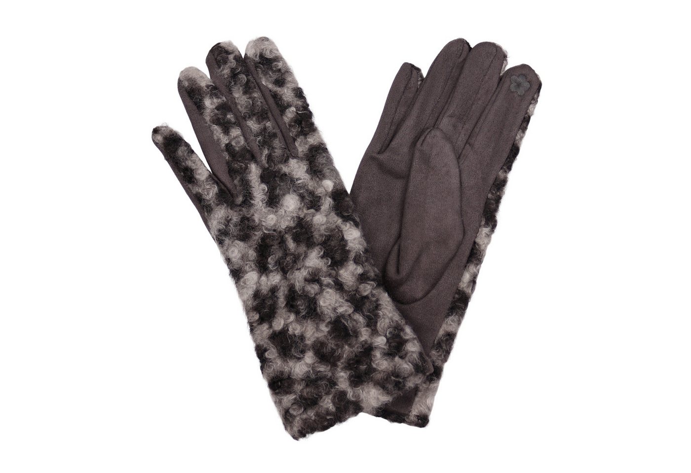 MIRROSI Fleecehandschuhe Damen Touchscreen Handschuhe gefüttert Warm ONESIZE (Leopard Leo Muster) aus Stoff sehr weich und warm ideal für Herbst oder Winter von MIRROSI