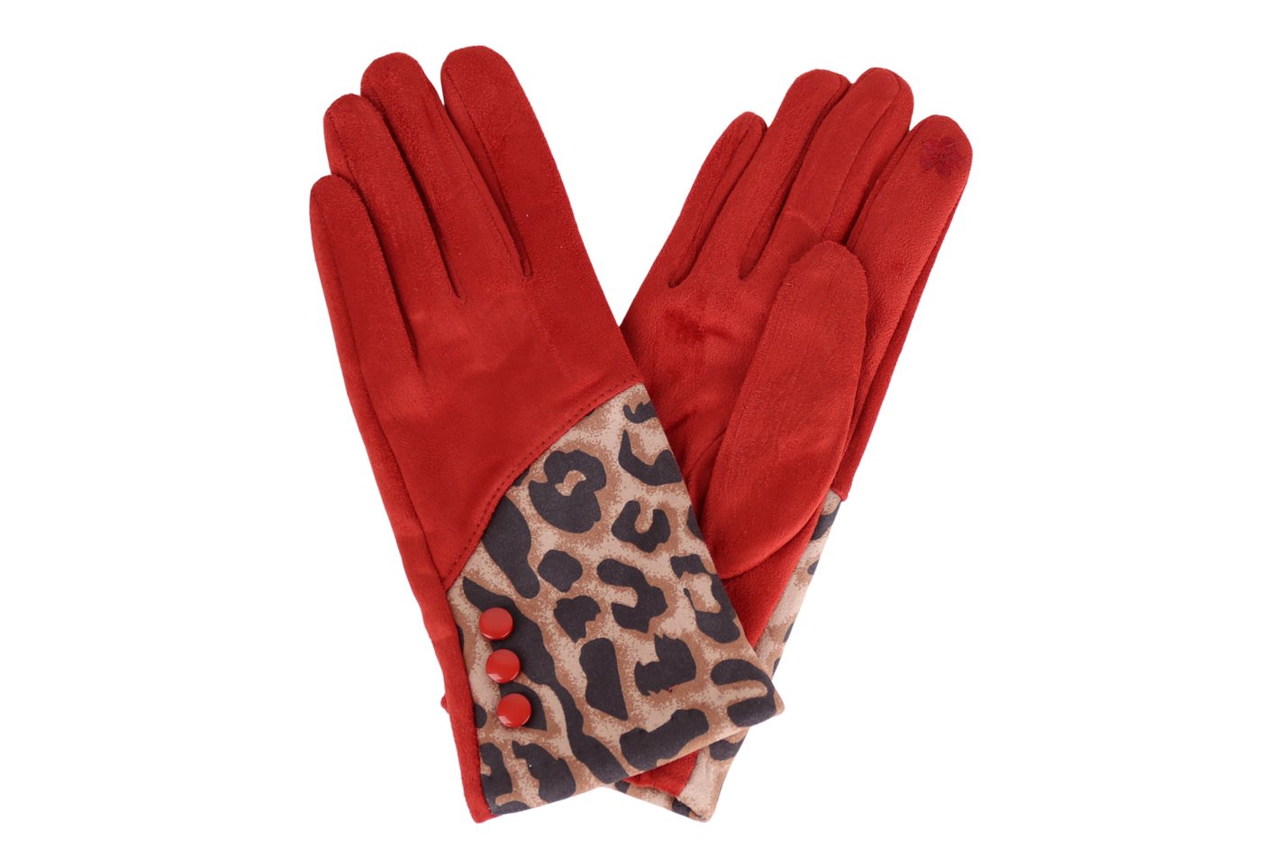 MIRROSI Fleecehandschuhe Damen Touchscreen Handschuhe gefüttert Warm ONESIZE (Leopard Leo Muster) aus Stoff sehr weich und warm ideal für Herbst oder Winter von MIRROSI