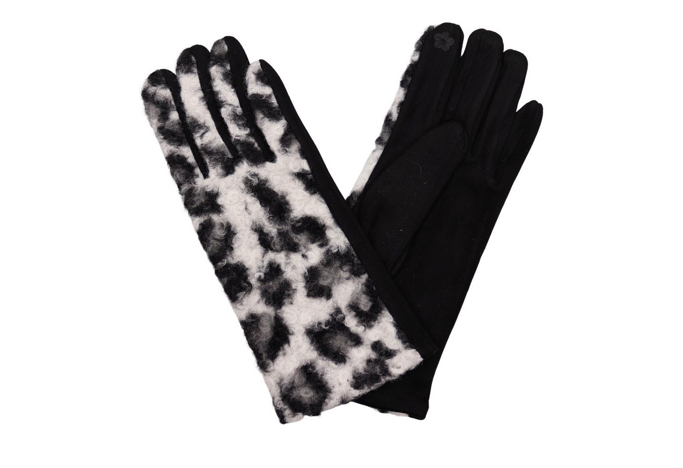 MIRROSI Fleecehandschuhe Damen Touchscreen Handschuhe gefüttert Warm ONESIZE (Leopard Leo Muster) aus Stoff sehr weich und warm ideal für Herbst oder Winter von MIRROSI