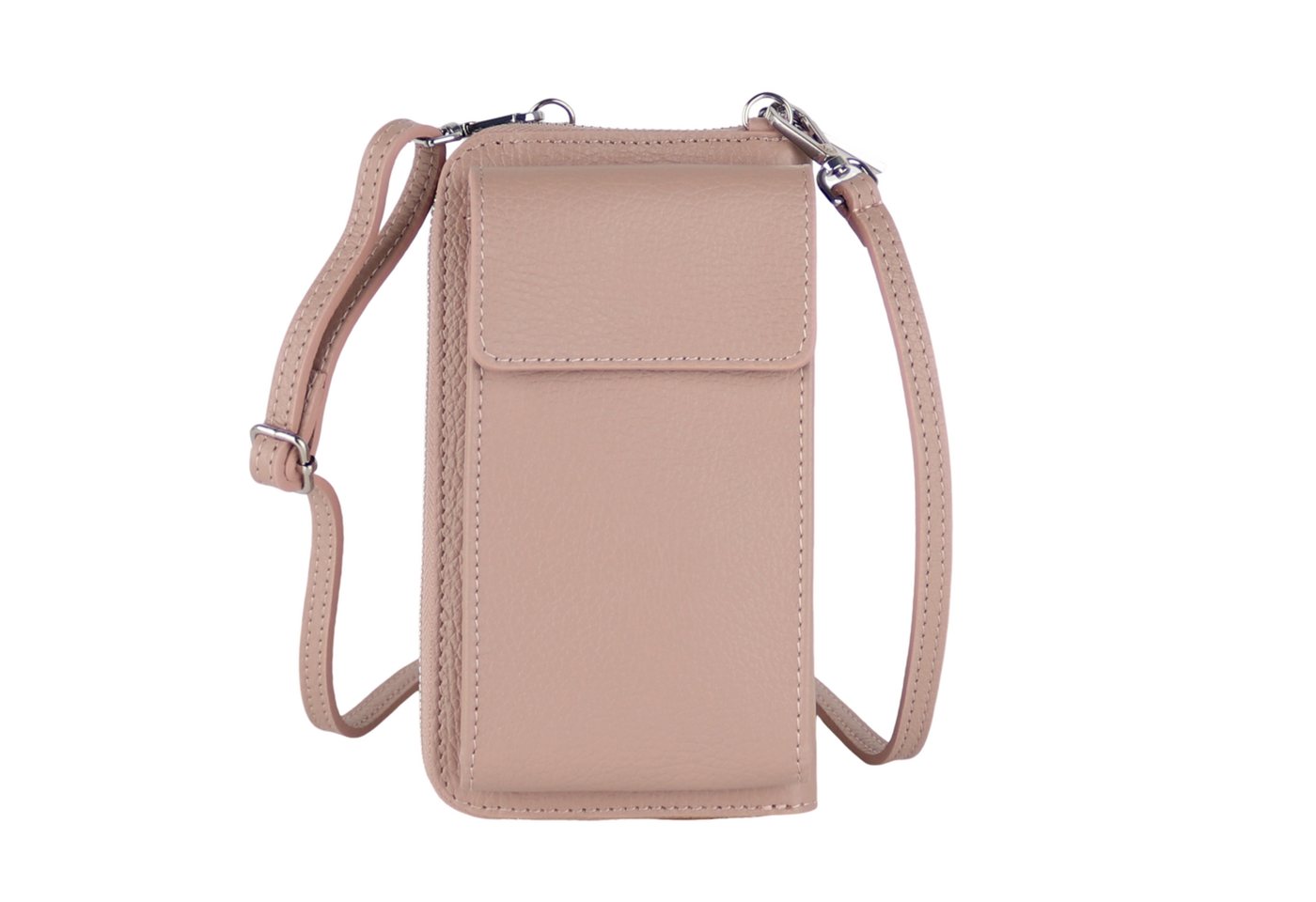 MIRROSI Handytasche Damen Kleine Umhängetasche aus Echtleder Made in Itlay (13x20x3cm BXHXT), Mini Handytasche zum Umhängen,Handy Tasche von MIRROSI
