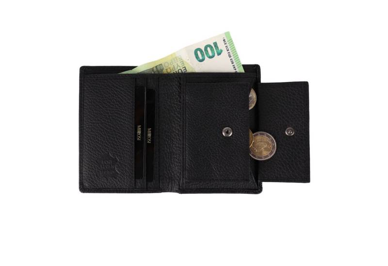 MIRROSI Kartenetui Mini-Geldbörse aus Echtleder, Geldbeutel mit Münzfach von MIRROSI