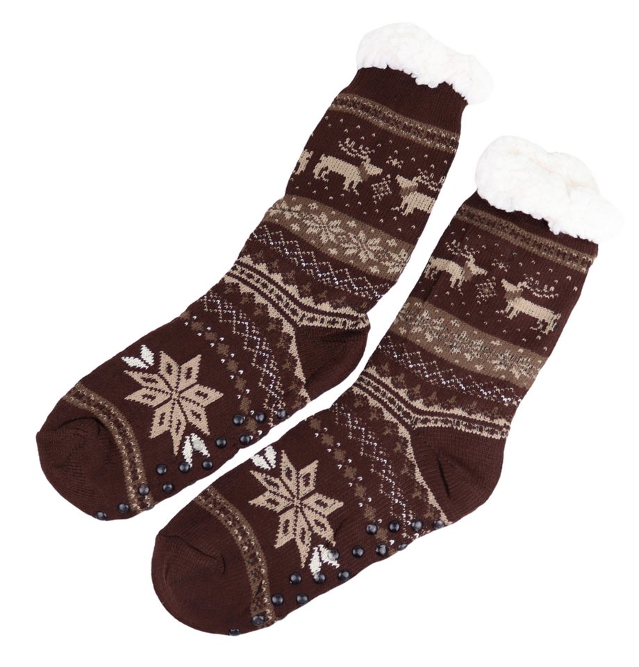 MIRROSI Kuschelsocken Herren Hüttensocken warm und kuschelig gefüttert (Einheitsgröße (passt Gr.41-46) Weihnachtssocken Haussocken Wintersocken Kuschelsocken von MIRROSI