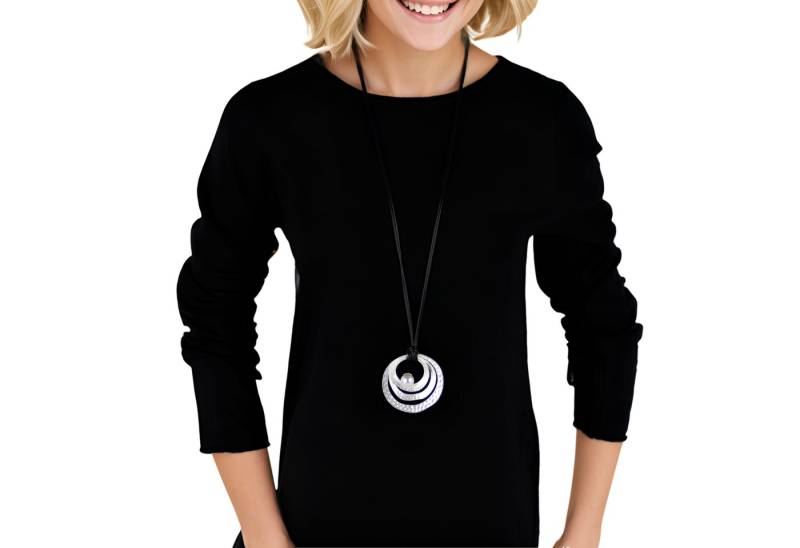 MIRROSI Lange Kette Damen Halskette mit elegantem Anhänger aus Metall ca.90cm lang (perfekt für Pullover, Bluse, Shirt) von MIRROSI