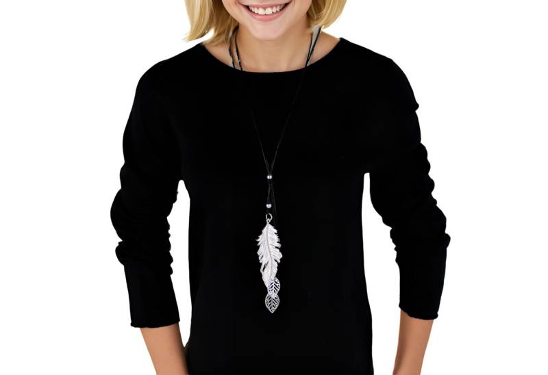 MIRROSI Lange Kette Damen Halskette mit elegantem Anhänger aus Metall ca.90cm lang (perfekt für Pullover, Bluse, Shirt) von Mirrosi