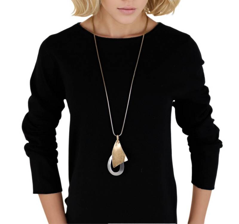 MIRROSI Lange Kette Damen Halskette mit elegantem Anhänger aus Metall ca.90cm lang (perfekt für Pullover, Bluse, Shirt) von MIRROSI