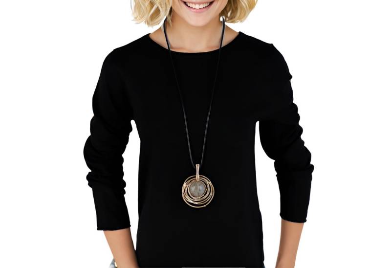 MIRROSI Lange Kette Damen Halskette mit elegantem Anhänger aus Metall ca.90cm lang (perfekt für Pullover, Bluse, Shirt) von MIRROSI