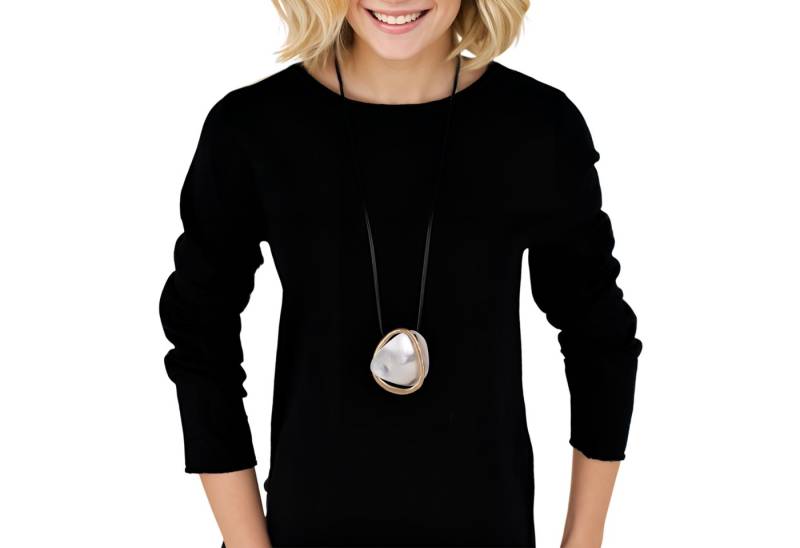 MIRROSI Lange Kette Damen Halskette mit elegantem Anhänger aus Metall ca.90cm lang (perfekt für Pullover, Bluse, Shirt) von MIRROSI