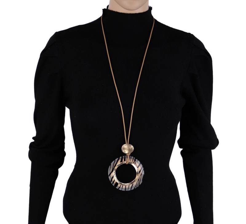 MIRROSI Lange Kette Damen Halskette mit elegantem Anhänger aus Metall ca.90cm lang (perfekt für Pullover, Bluse, Shirt) von MIRROSI