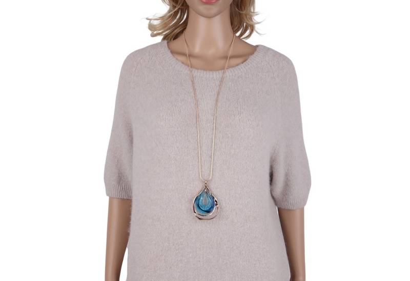 MIRROSI Lange Kette Damen Halskette mit elegantem Anhänger aus Metall ca.90cm lang (perfekt für Pullover, Bluse, Shirt) von MIRROSI