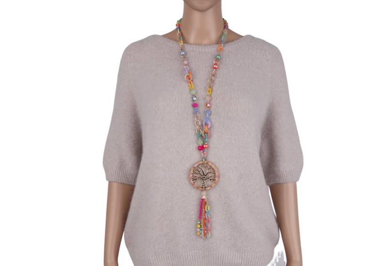 MIRROSI Lange Kette Damen Halskette mit elegantem Anhänger von MIRROSI