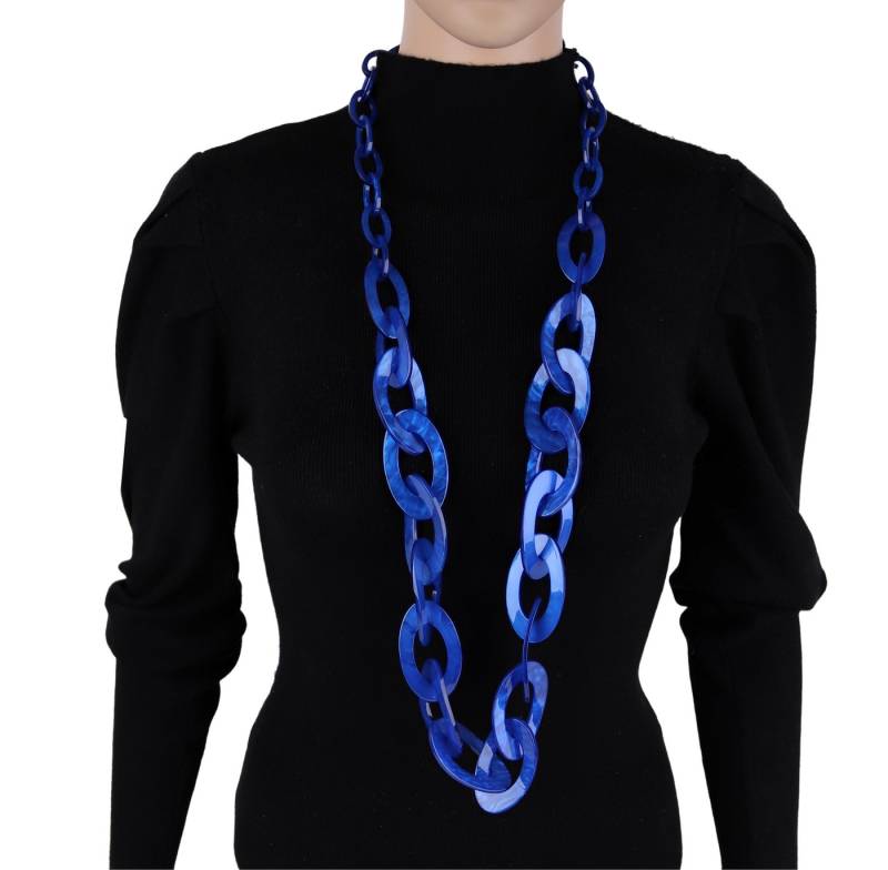 MIRROSI Lange Kette Damen Statement Halskette HARZ ca.95cm lang (perfekt für Pullover, Bluse, Shirt), Bunte Halskette von MIRROSI