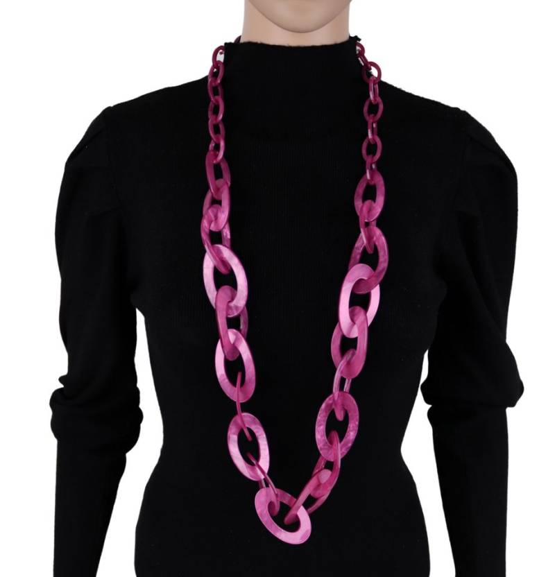 MIRROSI Lange Kette Damen Statement Halskette HARZ ca.95cm lang (perfekt für Pullover, Bluse, Shirt), Bunte Halskette von MIRROSI