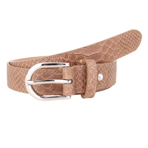 MIRROSI Ledergürtel Damen Herren Gürtel, Made in Italy, 3cm breit (Kroko Camel (Silberne Schnalle), 100cm) von MIRROSI