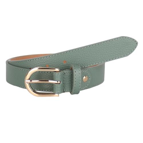 Ledergürtel Damen Herren Gürtel, Made in Italy, 3cm breit (Mint (Goldene Schnalle), 85cm) von MIRROSI