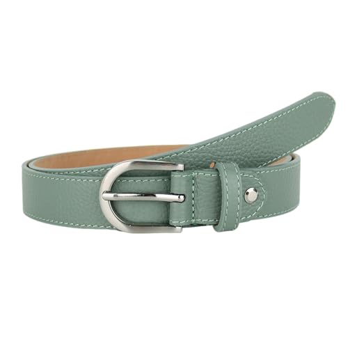 MIRROSI Ledergürtel Damen Herren Gürtel, Made in Italy, 3cm breit (Mint (Silberne Schnalle), 90cm) von MIRROSI