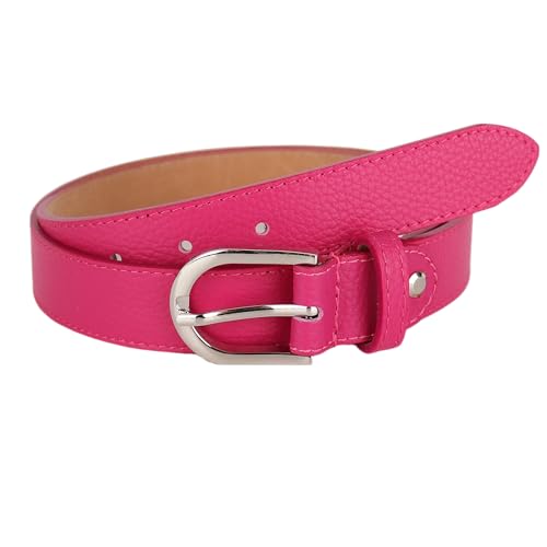 MIRROSI Ledergürtel Damen Herren Gürtel, Made in Italy, 3cm breit (Pink (Silberne Schnalle), 95cm) von MIRROSI