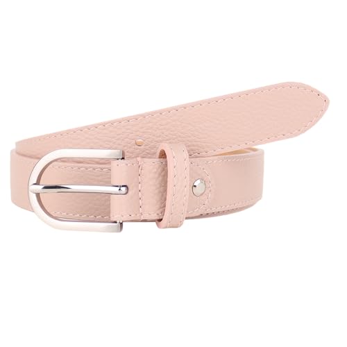 Ledergürtel Damen Herren Gürtel, Made in Italy, 3cm breit (Rosa (Silberne Schnalle), 100cm) von MIRROSI