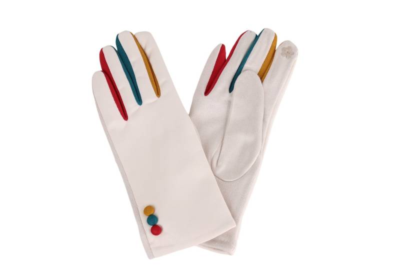 MIRROSI Lederhandschuhe Damen Touchscreen Handschuhe gefüttert Warm ONESIZE (Bunt Dezent) aus Veganleder sehr weich und warm ideal für Herbst oder Winter von MIRROSI
