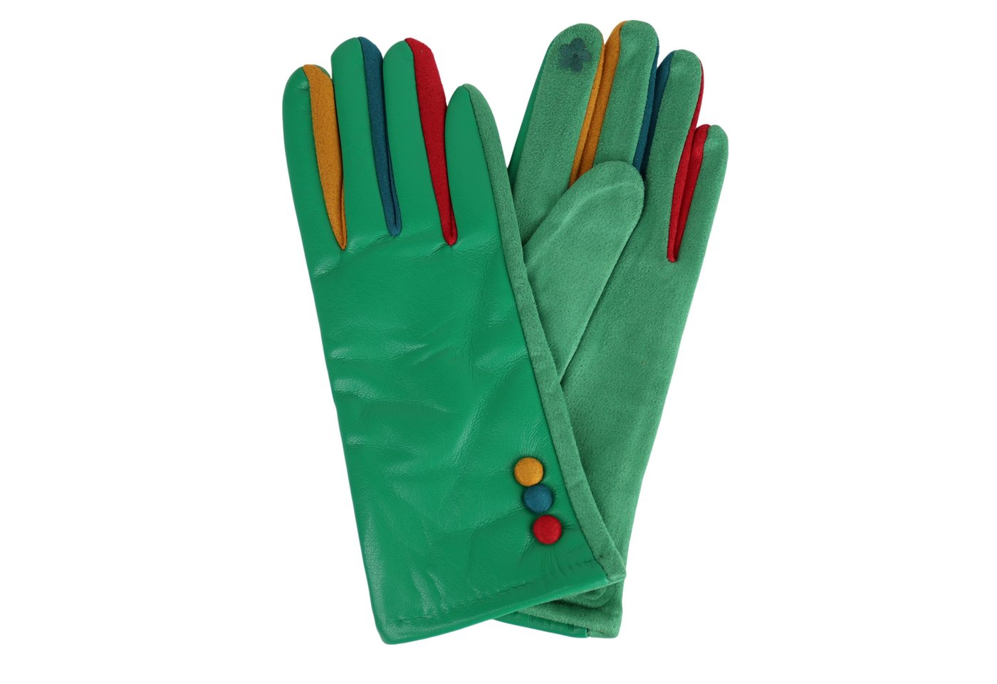 MIRROSI Lederhandschuhe Damen Touchscreen Handschuhe gefüttert Warm ONESIZE (Bunt Dezent) aus Veganleder sehr weich und warm ideal für Herbst oder Winter von MIRROSI