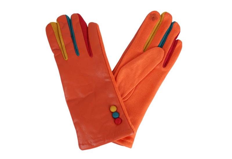 MIRROSI Lederhandschuhe Damen Touchscreen Handschuhe gefüttert Warm ONESIZE (Bunt Dezent) aus Veganleder sehr weich und warm ideal für Herbst oder Winter von MIRROSI