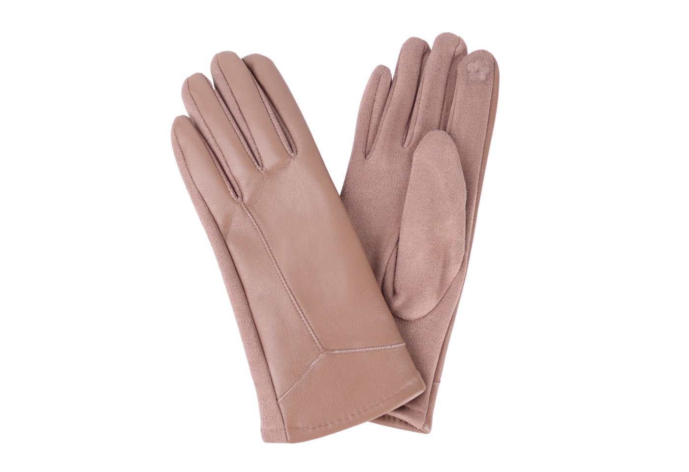 MIRROSI Lederhandschuhe Damen Touchscreen Handschuhe gefüttert Warm ONESIZE aus Veganleder sehr weich und warm ideal für Herbst oder Winter von MIRROSI