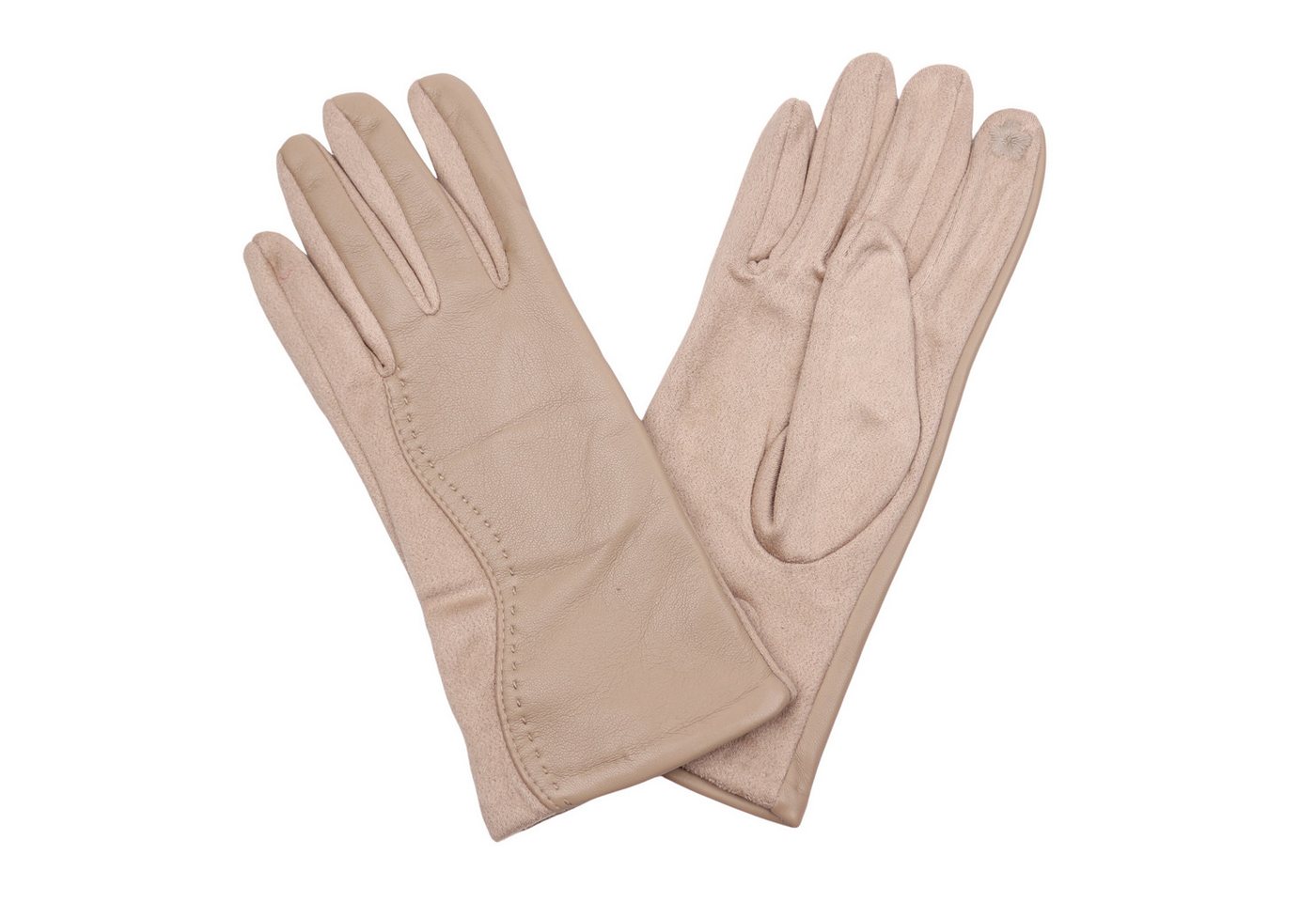 MIRROSI Lederhandschuhe Damen Touchscreen Handschuhe gefüttert Warm ONESIZE aus Veganleder sehr weich und warm ideal für Herbst oder Winter von MIRROSI