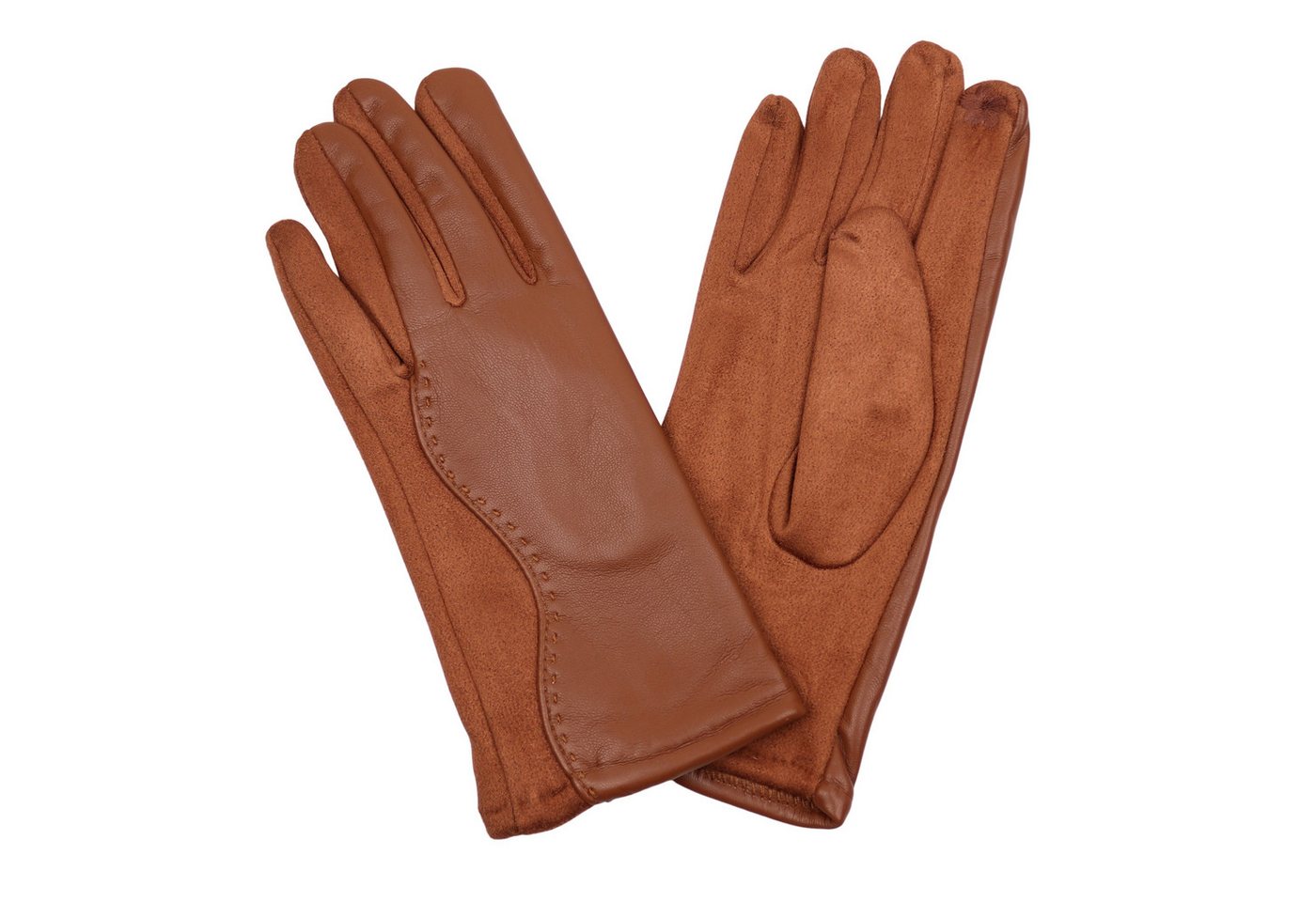 MIRROSI Lederhandschuhe Damen Touchscreen Handschuhe gefüttert Warm ONESIZE aus Veganleder sehr weich und warm ideal für Herbst oder Winter von MIRROSI