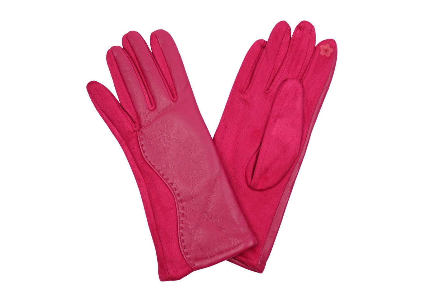 MIRROSI Lederhandschuhe Damen Touchscreen Handschuhe gefüttert Warm ONESIZE aus Veganleder sehr weich und warm ideal für Herbst oder Winter von MIRROSI