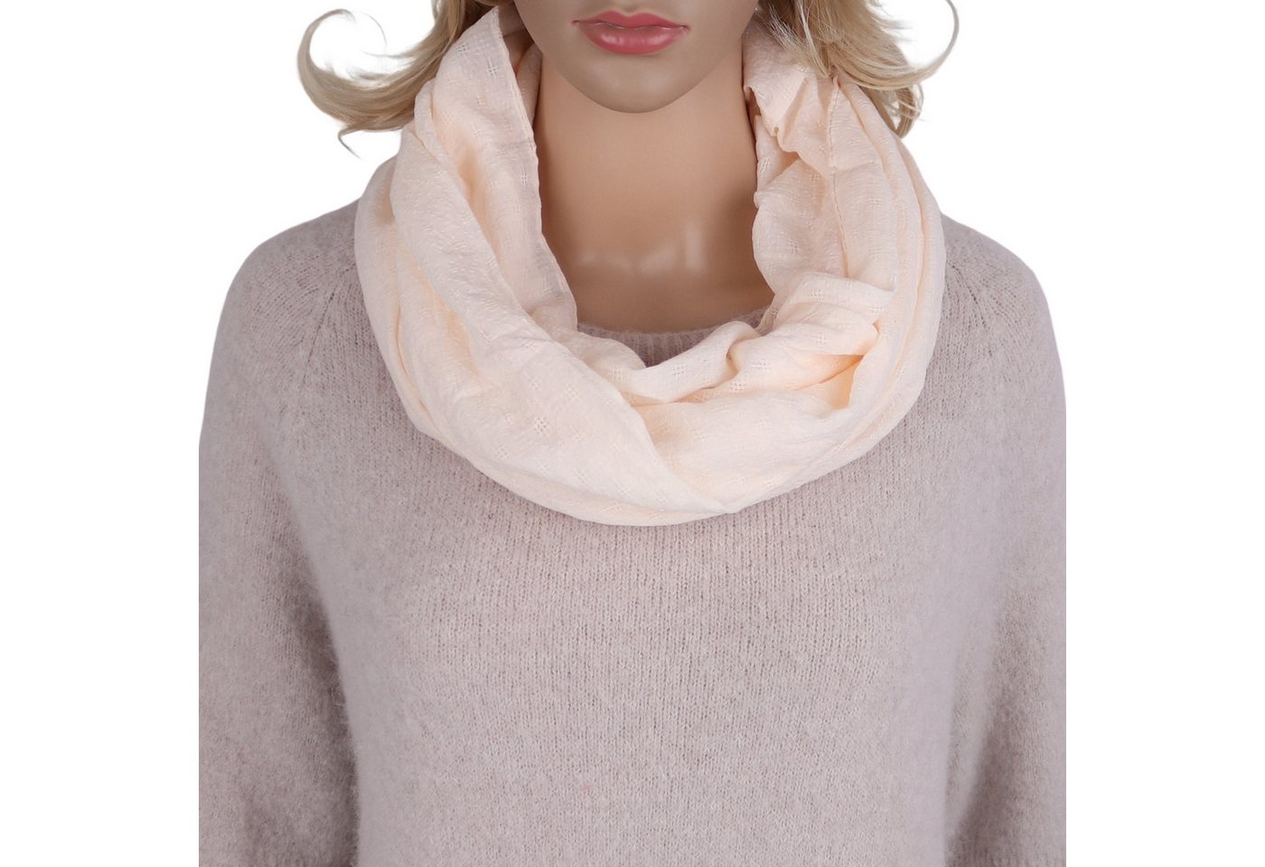 MIRROSI Loop Damen Schal Unifarbe mit Lochmuster Weich aus 100% Baumwolle, (ca. 160x44cm Zweimal um den Hals wickelbar) von MIRROSI