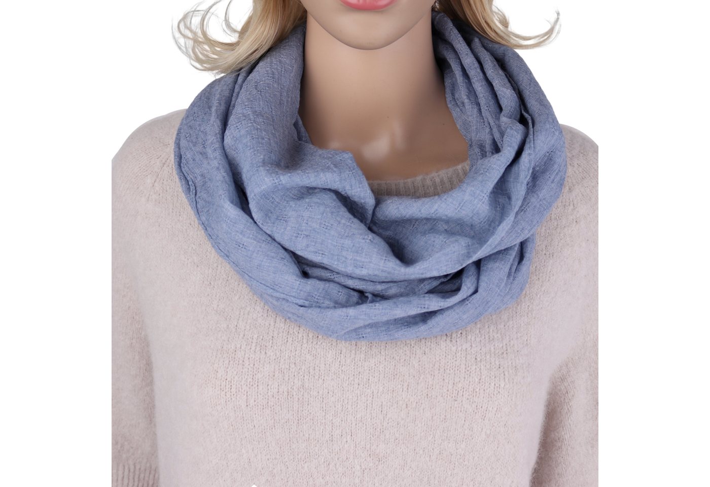 MIRROSI Loop Damen Schal Unifarbe mit Lochmuster Weich aus 100% Baumwolle, (ca. 160x44cm Zweimal um den Hals wickelbar) von MIRROSI