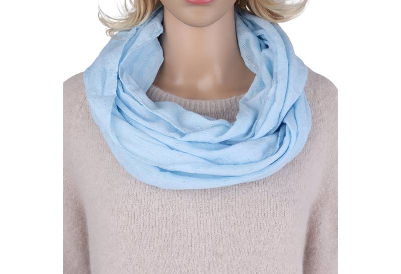 MIRROSI Loop Damen Schal Unifarbe mit Lochmuster Weich aus 100% Baumwolle, (ca. 160x44cm Zweimal um den Hals wickelbar) von MIRROSI